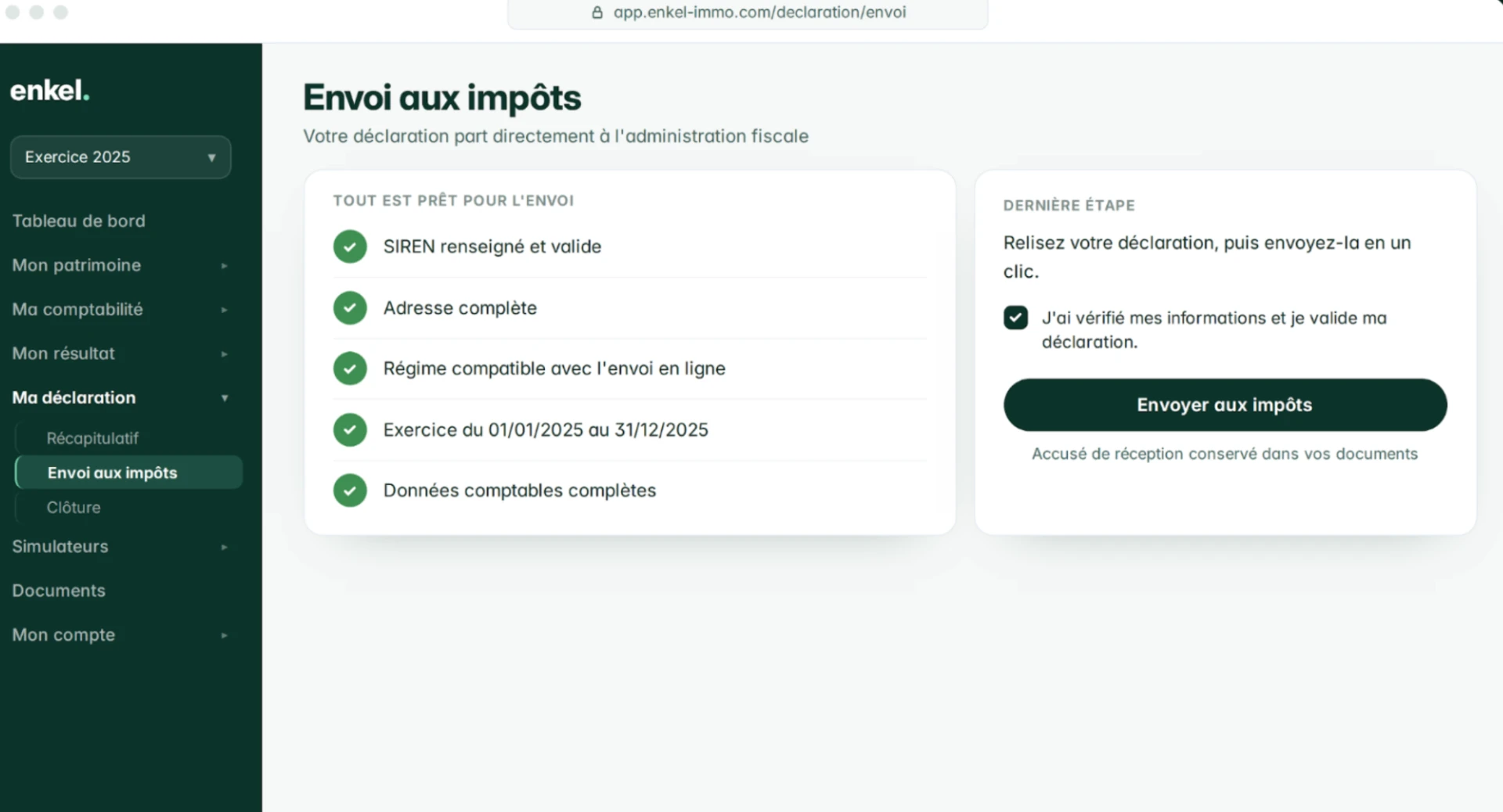 Relecture, puis envoi en un clic